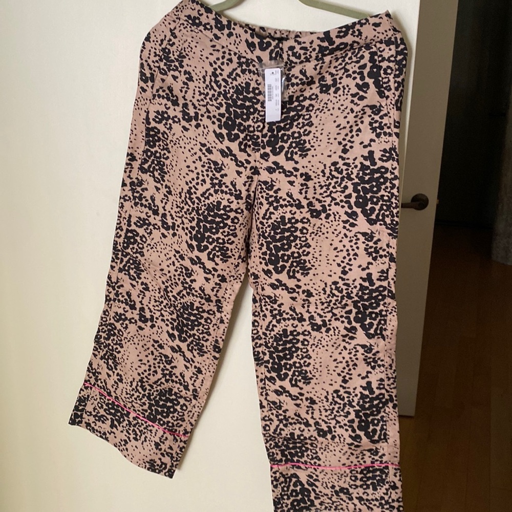 jcrew wide leg linen blend trousers